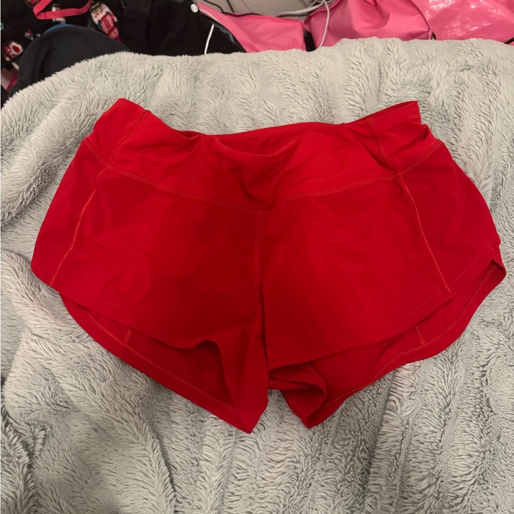 Lululemon Red speed up Shorts